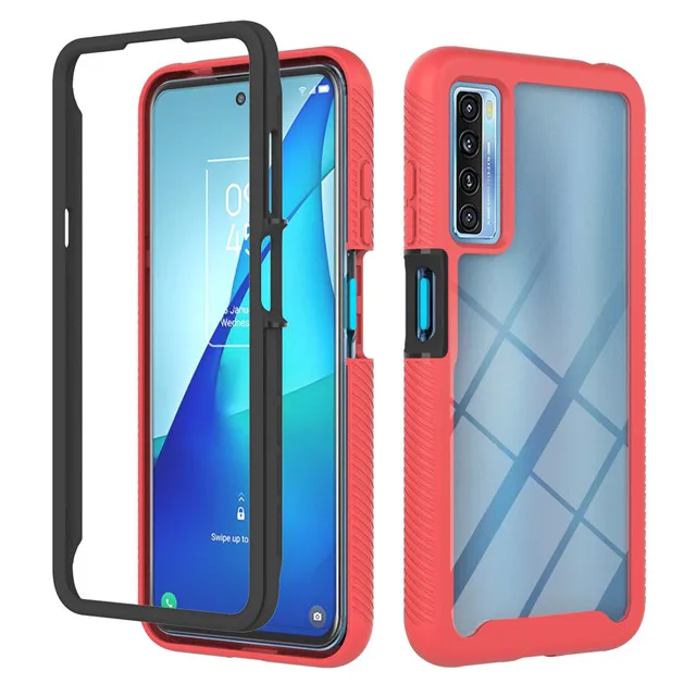 

Wholesale 3 In 1 Cover For TCL 20S PC TPU Clear Acrylic Cover For TCL 20 PRO 5G 360 Full Cover Phone, As photos