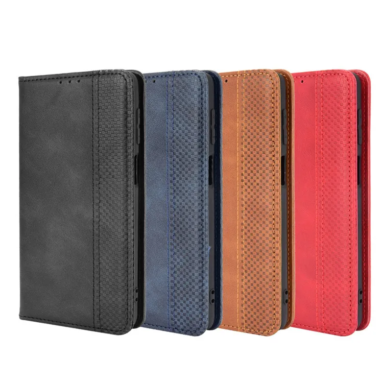 

Fashion Retro Magnetic With Card Wallet Leather Case For Samsung Galaxy A03s A82 A22 F52 F62 M62 M12 A12 A42 5G Flip Stand Cover, Black,red,blue,brown