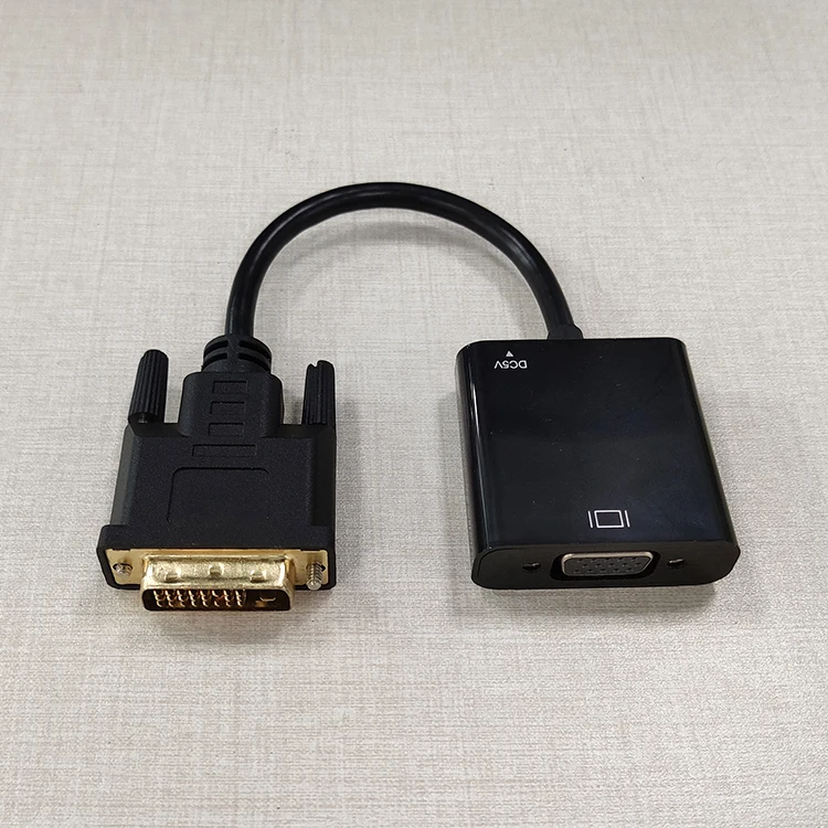 Black 1080P hd TV converter dvi male to female vga micro5P adapter cable