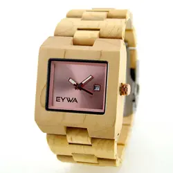 Stylish Watch Men Logo Custom Diver Quartz Wood Wa