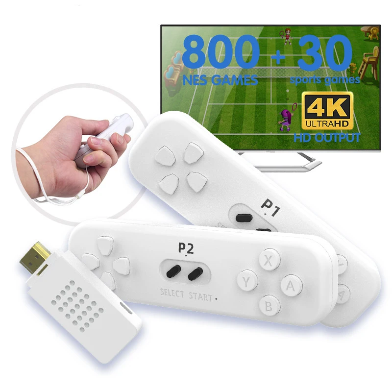 

Y2 Fit 4K Game Stick Retro Somatosensory Remote Console Built in 800+ NES Games 2.4G Wireless Video Game Console Downloadable