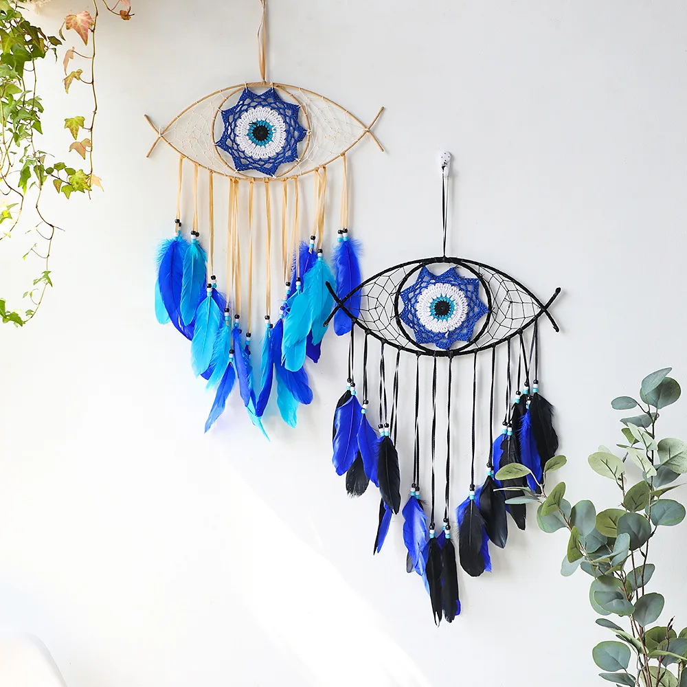 

Devil's Eye Home Decor Dream Catcher Wall Hanging Colorful Feather Room Decoration Dream Catcher Wind Chime Pendant