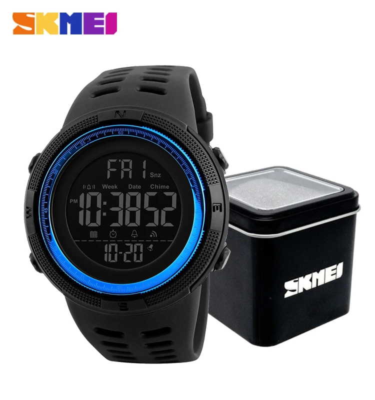

High Quality SKMEI 1251 LED Digital Wristwatch Multifunctional 12/24 Hour 50M Waterproof Watches For Men