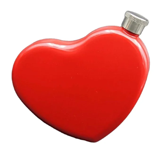 

Mikenda Red color Heart shape Hip Flask Creative stainless steel portable flask High-quality flagon 125ml