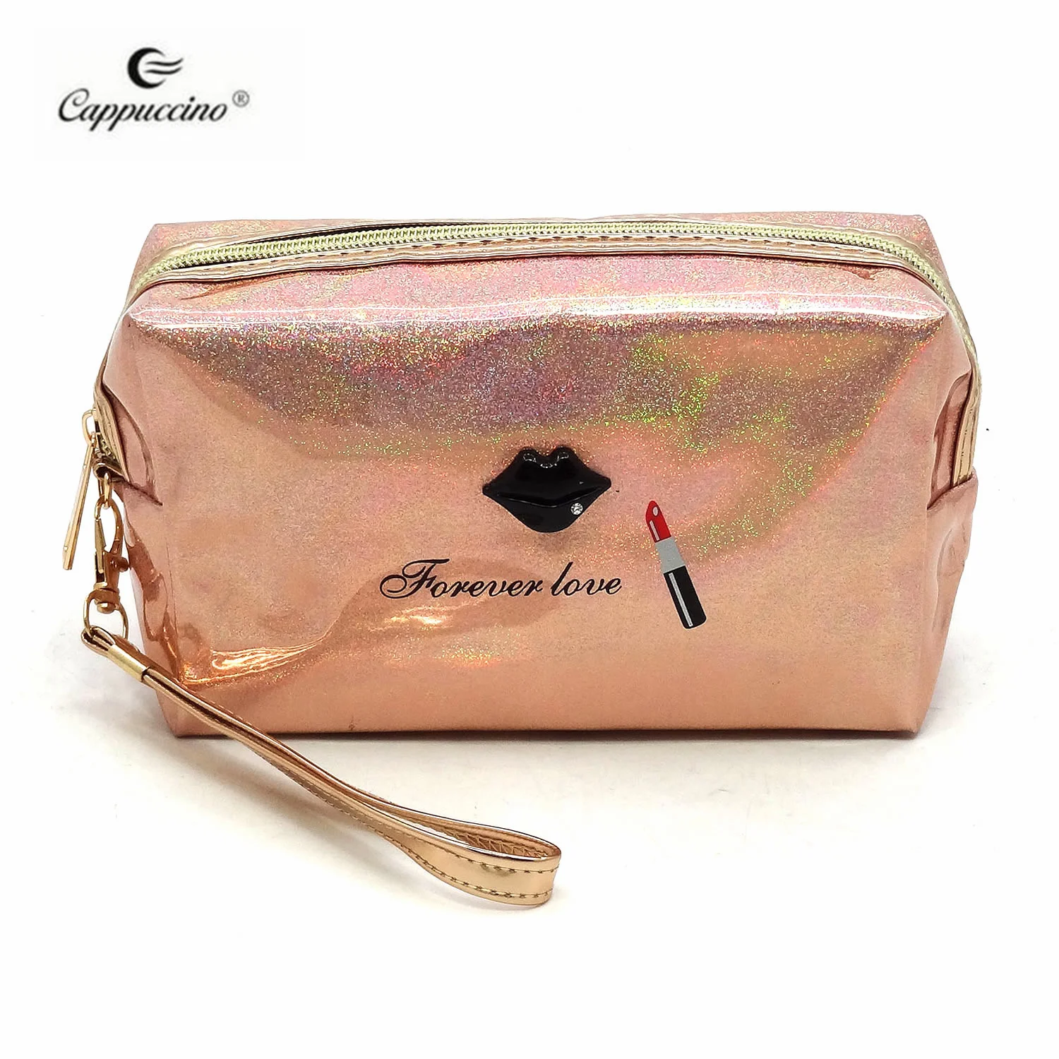 

Portable Makeup Bag Travel Cosmetic Bag Waterproof Toiletries Organizer Faux leather Metallic Makeup Pouch, Multi colors