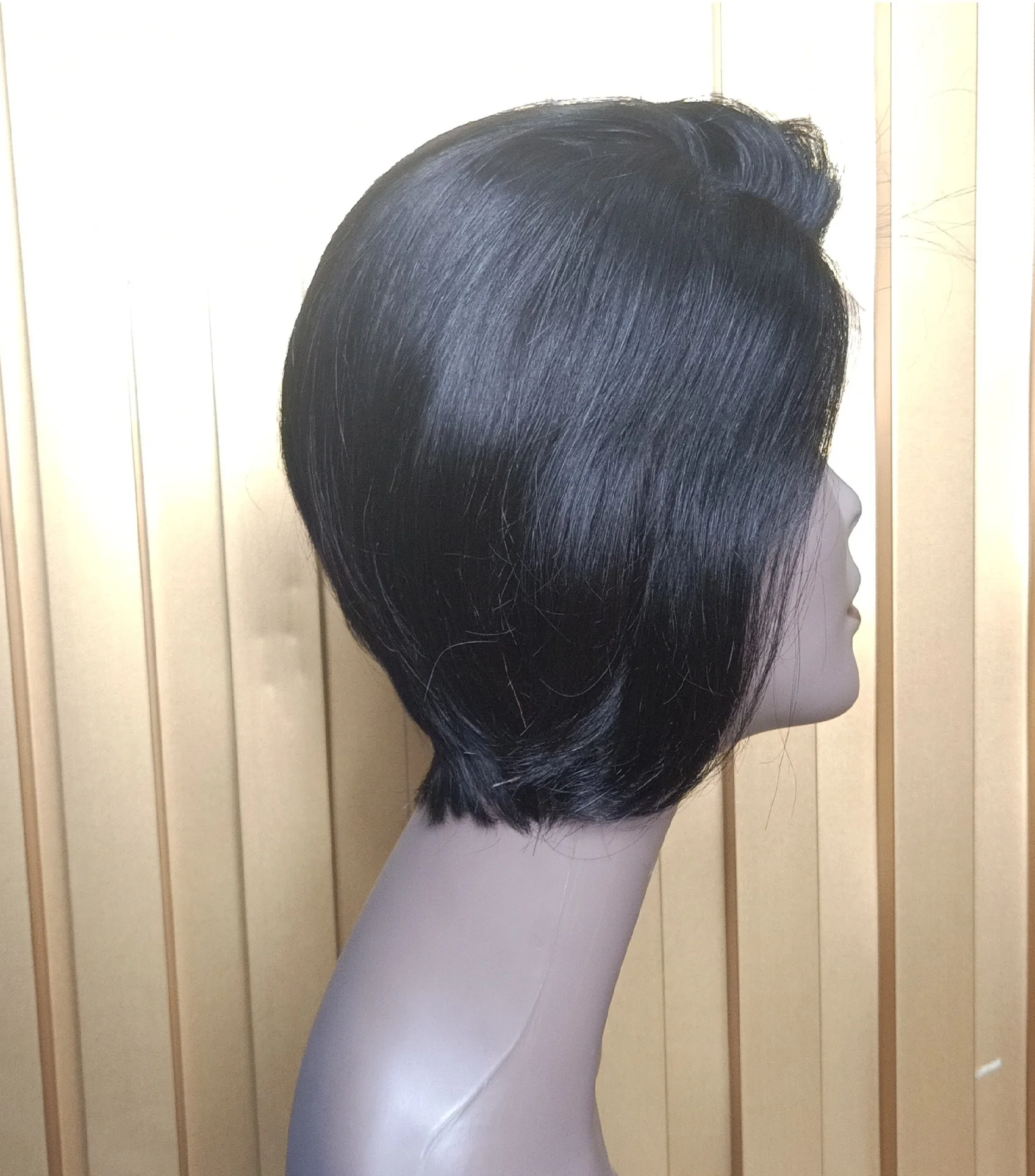 

High quality full cuticle natural black 13*4 frontal 180% density Partial bob wig short wig