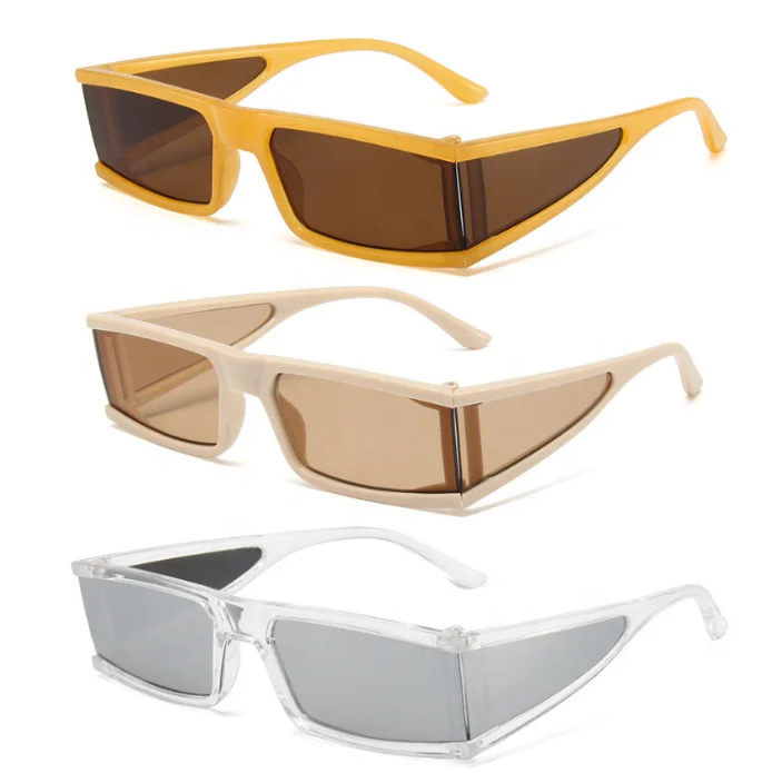 

Jiuling Eyewear Square Frame Outdoor Lady Vintage Punk Sun glasses One Piece Eyeglasses UV400 Shades Sports Shield Eyewear