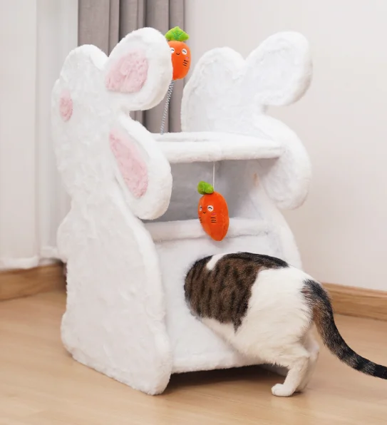 

Cat Tree Cat Scratching Sisal Rope Toy House Rabbit Shape Factory Wholesale Hot sell