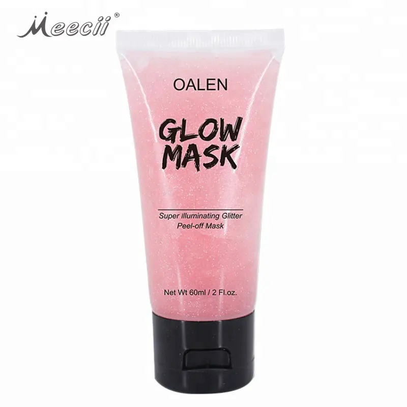 

60g Pink Clay Mask Moisturizing Blackhead Removal Face Whitening Star Glow Glitter Peel Off Masks For Skin Care