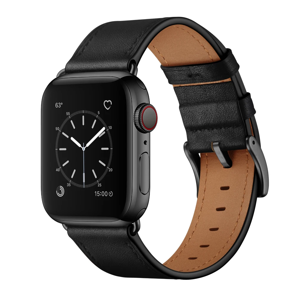 

2020 Amazon hot selling genuine leather watch band strap for iwatch, for apple watch band series 4 band leather