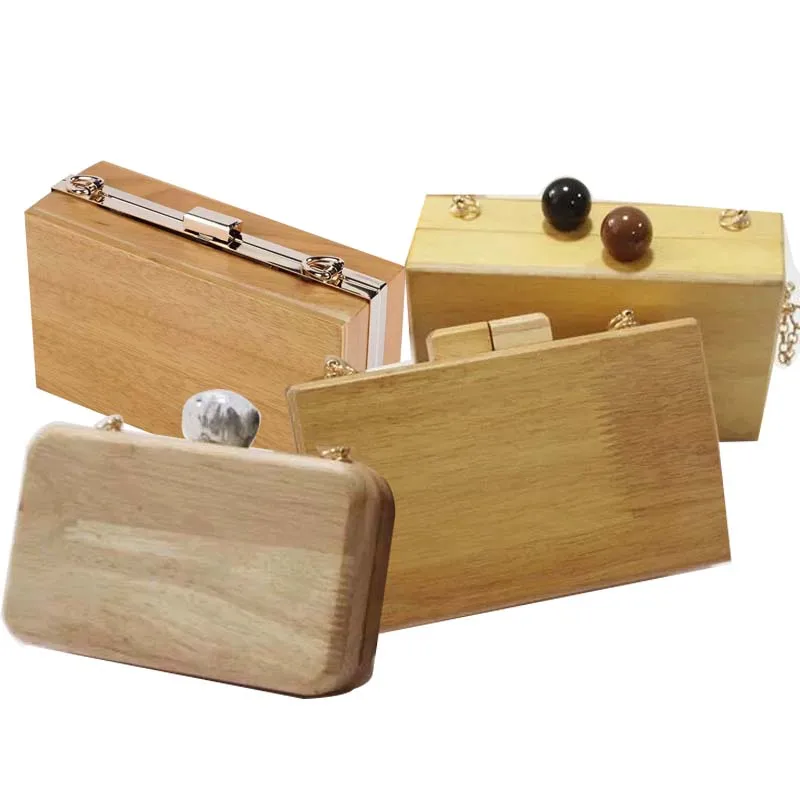 

Factory Direct Suppliers  Wooden Clutch Bag Box Clutch, Natural /customized