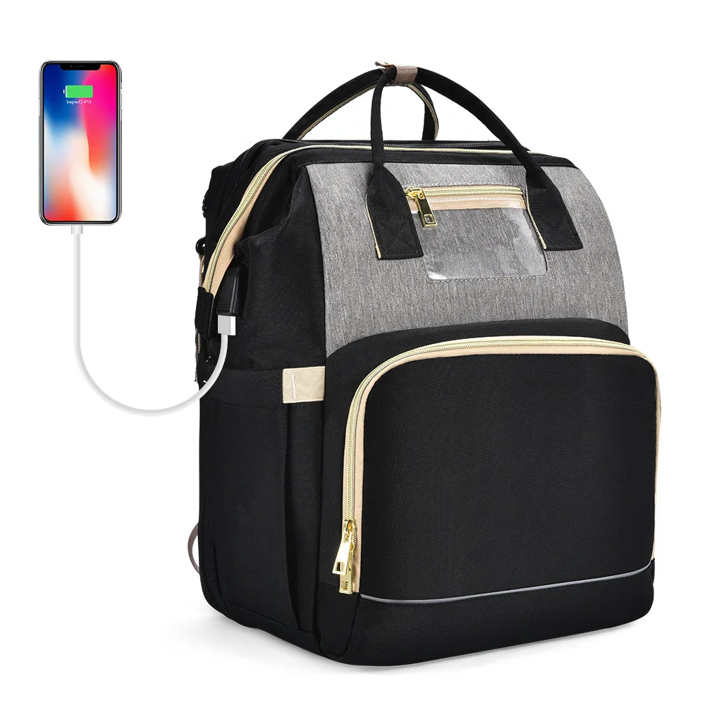 

Wholesale Custom Fashion Mommy Nappy Waterproof Multifunctional Travel Backpack Baby Diaper Bag