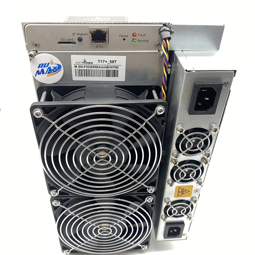 

Rumax Bitmian Antminer T17+ 58Th/s Bitcoin Miner Machine Ready for Shipping