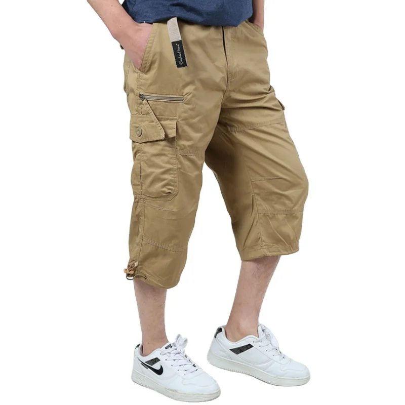 

Cropped pants men's loose shorts plus fat plus size summer middle-aged and elderly casual fat pants, Picture shows