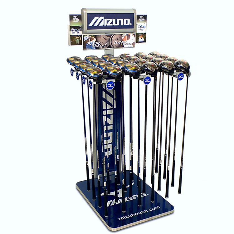 Custom Golf Club Display Stand Rack Mdf Golf Display Floor Retail Golf
