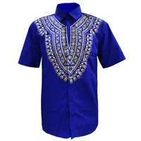 

Hot Selling Traditional Dashiki Printing Short Sleeve Shirt African Clothing for Men
