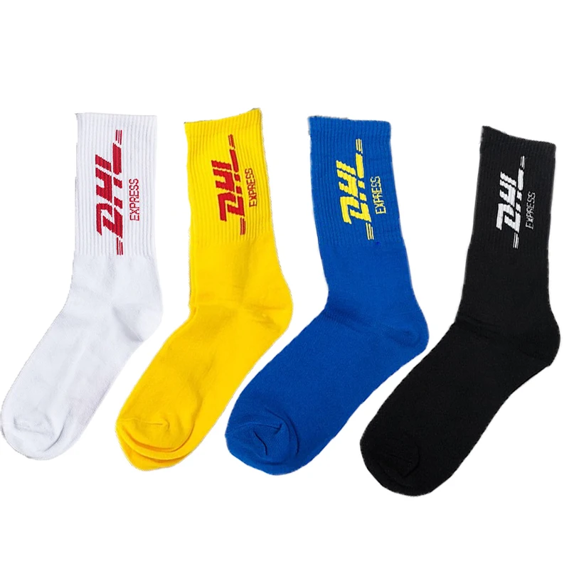 

Custom Logo Letter Black White Knitted Hiking Terry Cycling Socks Sports, Customized