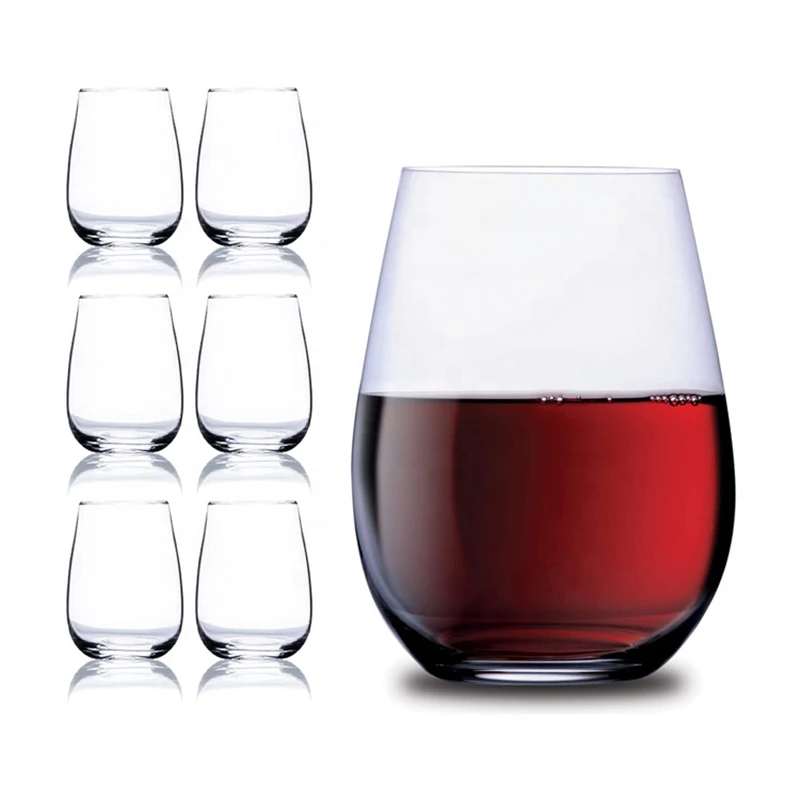 

8oz/12oz/14oz/16oz Scratchproof Clear Stemless Plastic Wine Glass Copa De Vino Reusable Tritan Glasses