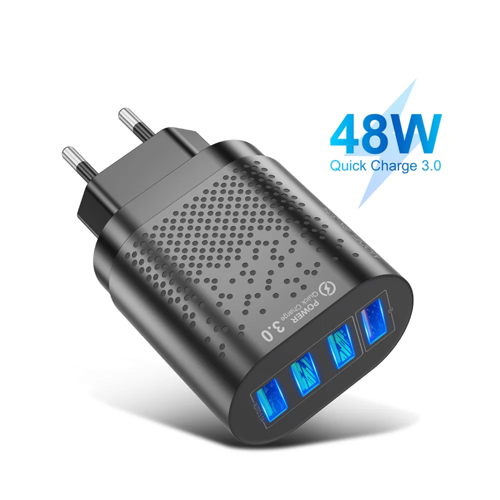 

Free Shipping 1 Sample OK QC3.0 Mobile Phone Charger USB Wall Charger For iphone 12 charger Universal Travel Adapter Custom