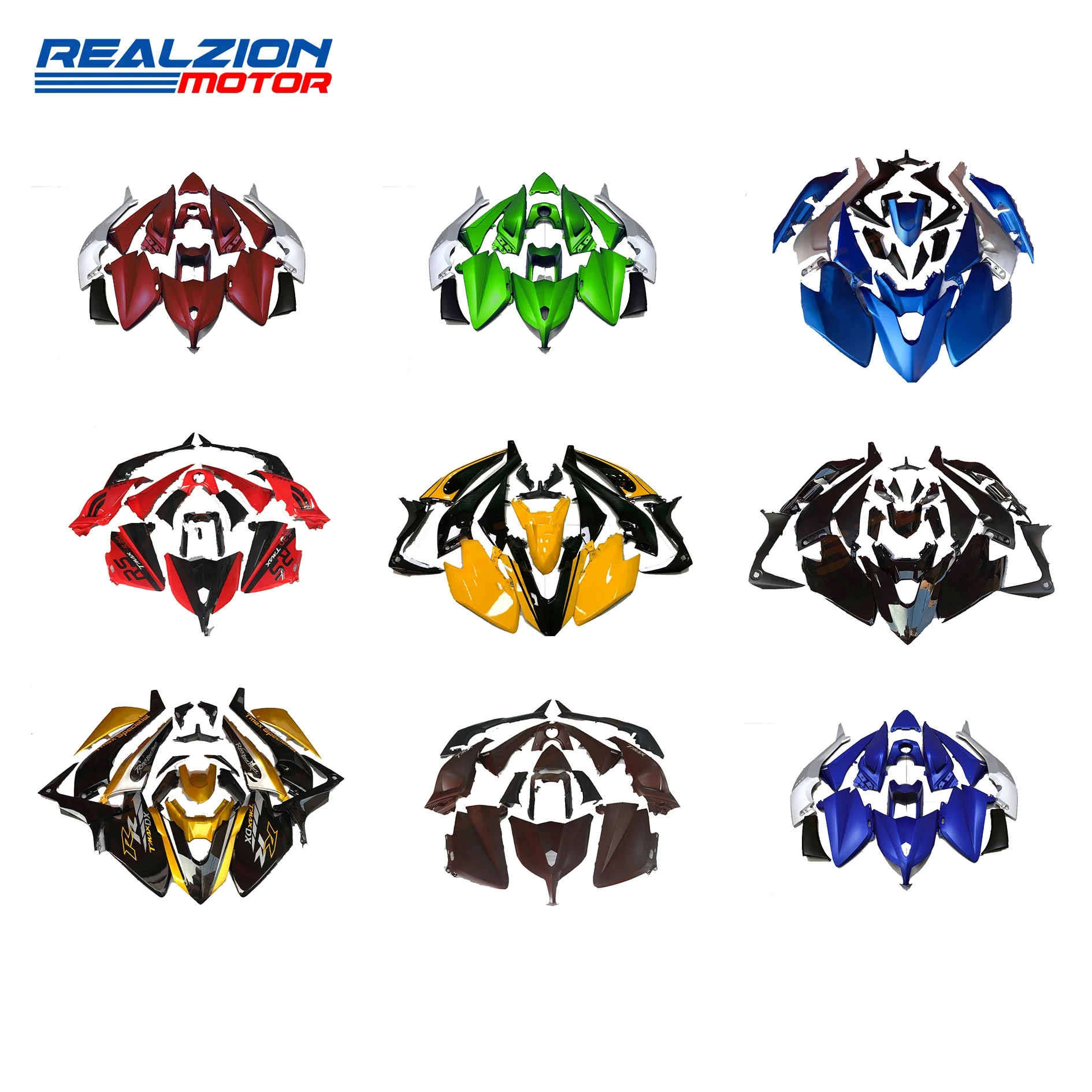 

REALZION Motorcycle Parts Scooter Customized Fairings Kit ABS Plastic Fairing For YAMAHA TMAX 500 530 TMAX500 TMAX530 2001-2019, Abs plastic for different colors