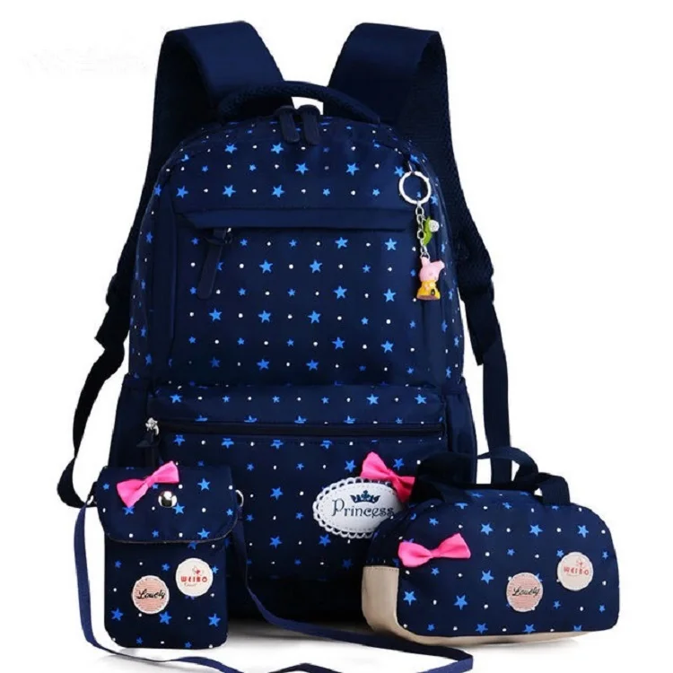 

Star Printing Children School Bags Pencil Bag Three Bag Set Kids Backpack For Teenage Girls, As picture or customized