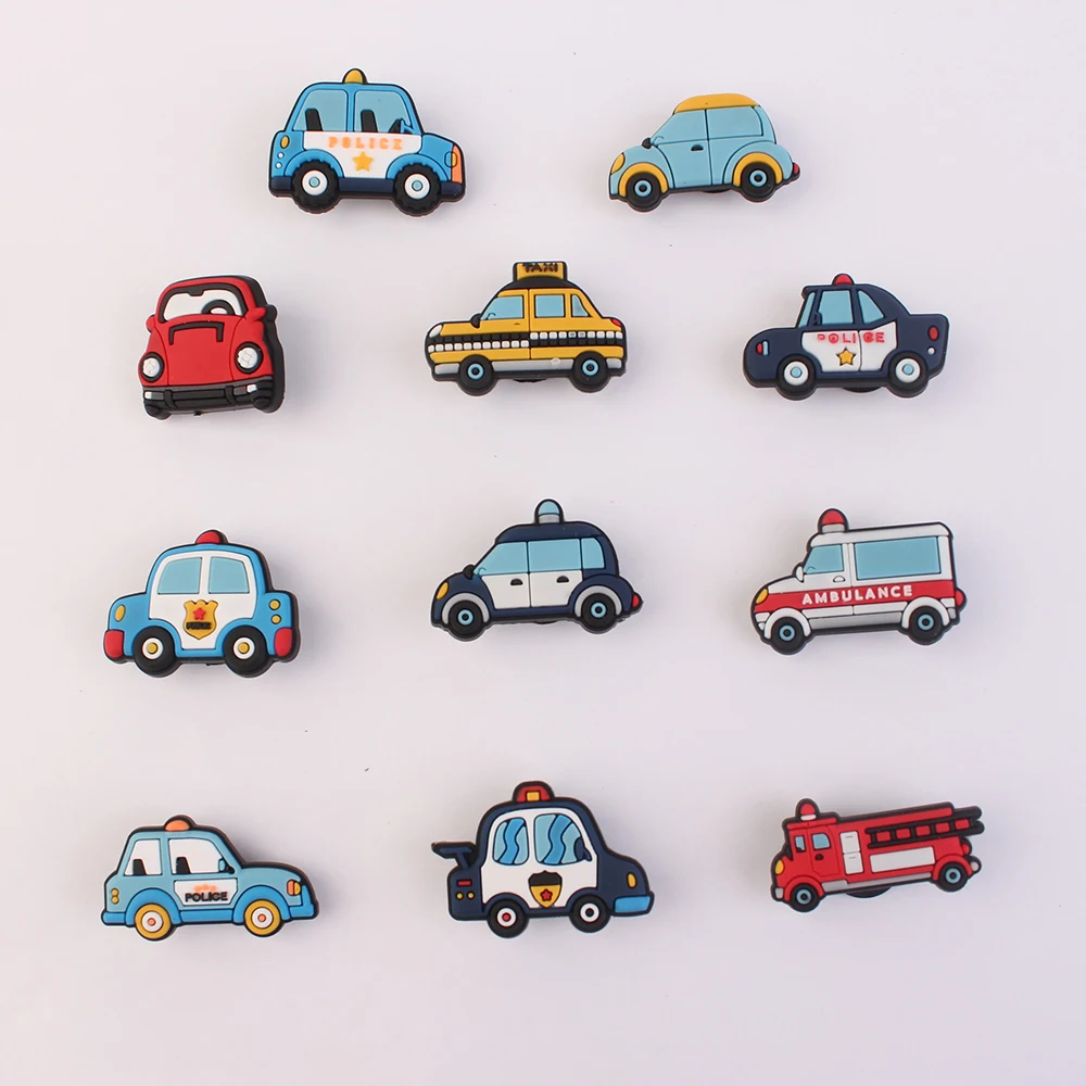 

cartoon car PVC rubber Shoe Charms shoe Accessories clog charms, Picture