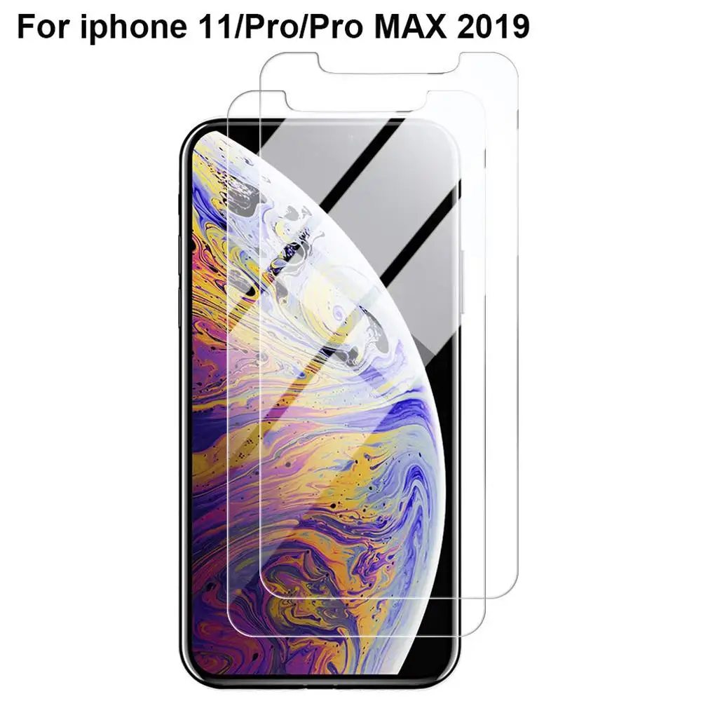 
For iPhone 11/11 pro/11 pro Max Tempered Glass Screen Protector 9H 2.5D 0.33mm Transparent High Quality Screen Protector 