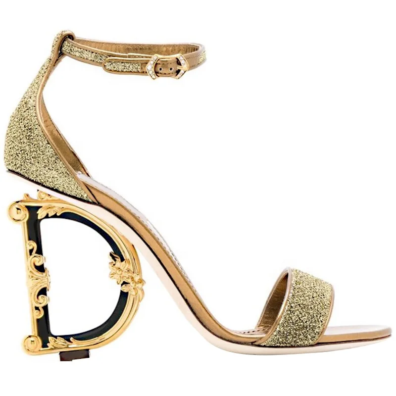 

Ladies Luxury OEM Customized Letter Heel Sandals High Heel Sexy Dress Shoes Sandals