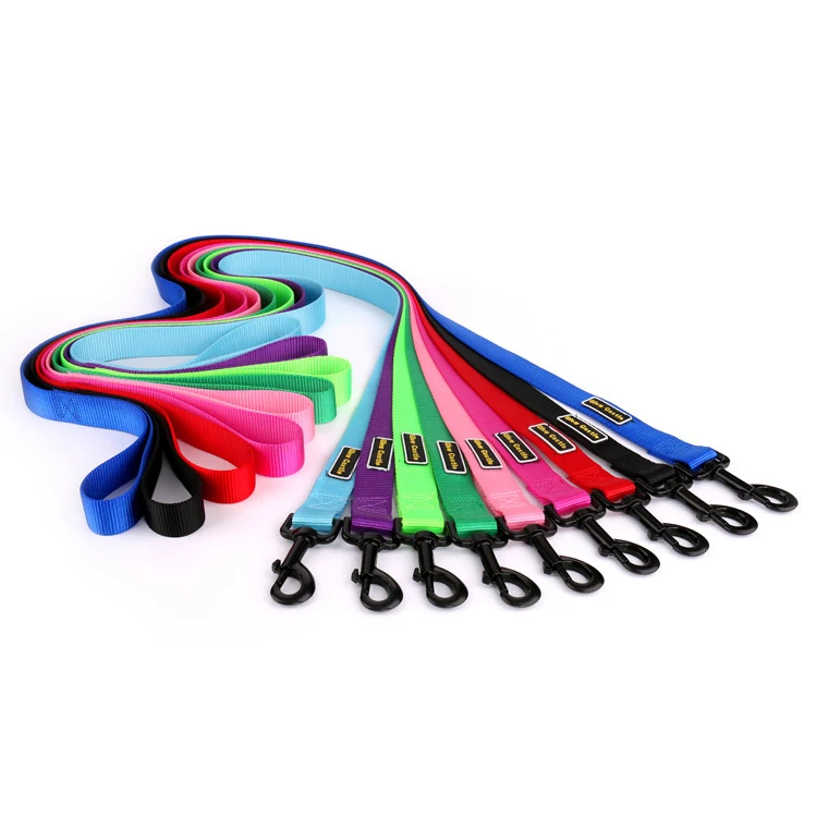 

Manufacturer wholesale OEM pet dog nylon leash custom logo, Black,red,pink,blue,green,coffee