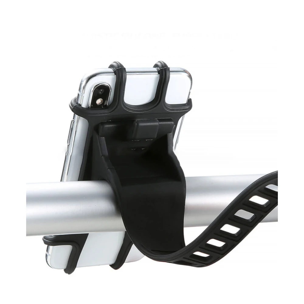 

Adjustable Silicone Universal Bicycle Phone Stand for Motorcycle Bike Mobile Phone Holder, Black