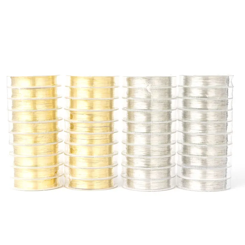 

Wholesale electroplated copper wire beaded jewelry line handmade DIY copper wire woven metal wire bracelet beaded accessories