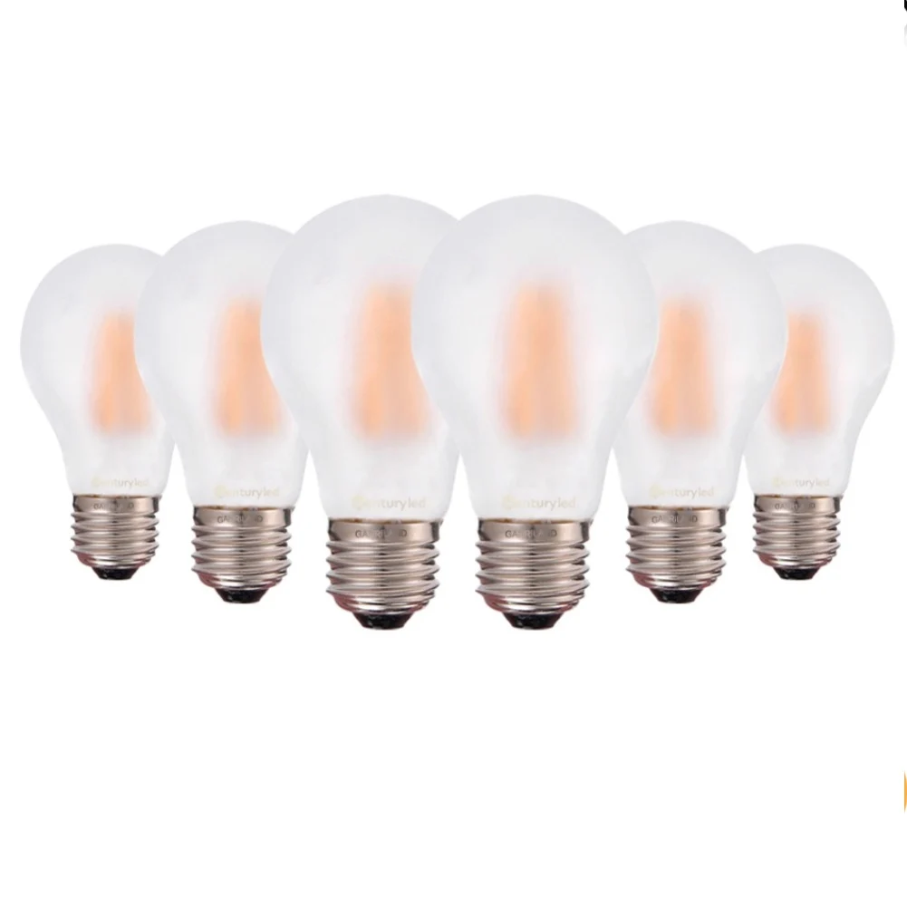 A19/A60 Vantage LED Globe Bulb Dimmable 8W 2700K Frosted Glass  E26 E27 Base Edison LED Filament Light Ampoule Lamp