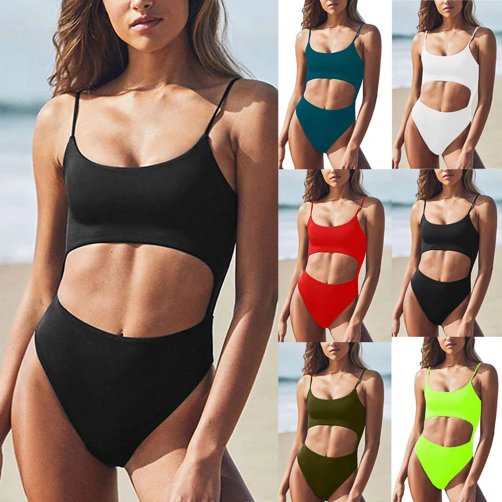 

2021 New Sexy Sling Sexy Swimsuit Halter Triangle Piece Solid Color Multicolor Optional Tee Fashion Show Sexy Bikini