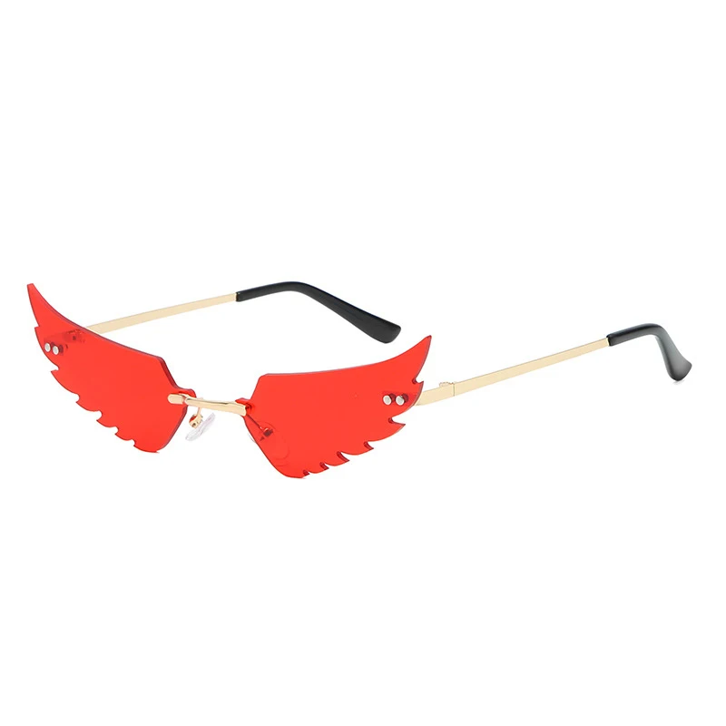 

Hot Sale Angel Wing Shape Polarized Sunglasses Women Metal Frame Party Sunglasses Custom