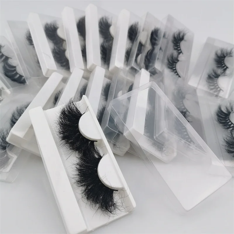 

25mm 5D 8D wholesale lash supplier c curl real mink fur fluffy vegan lashes with cheap lash packaging, Natural black