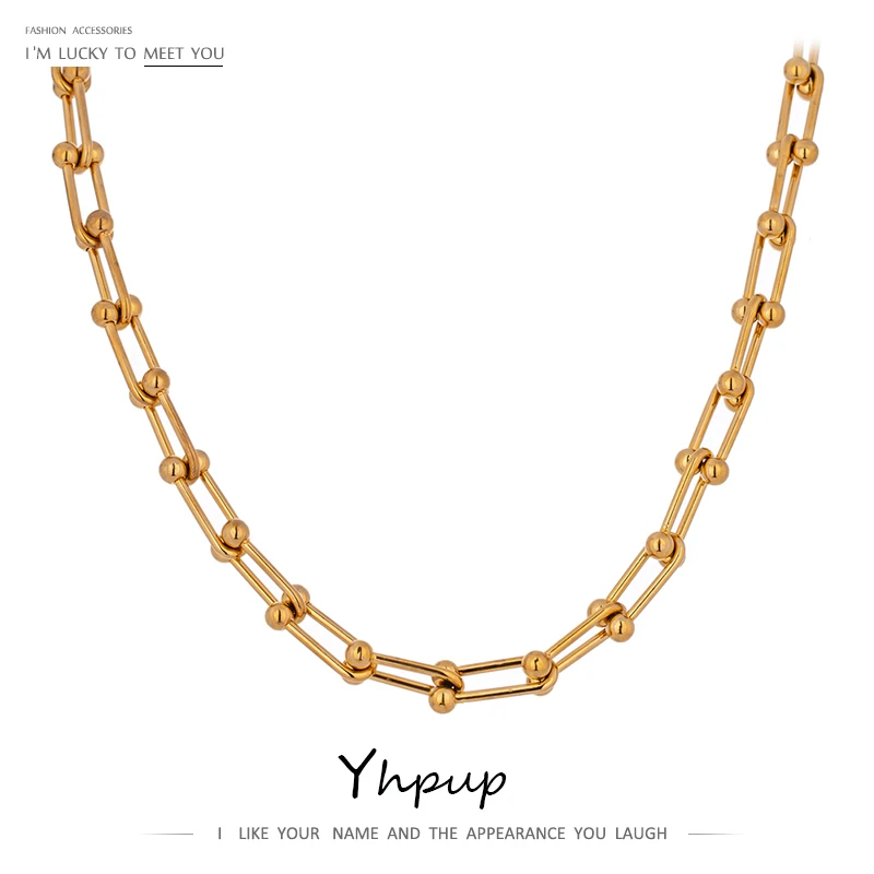 

JINYOU 18K PVD Plated Collar Necklace High Quality Waterproof Jewelry 316L Stainless Steel Chain Neckalce