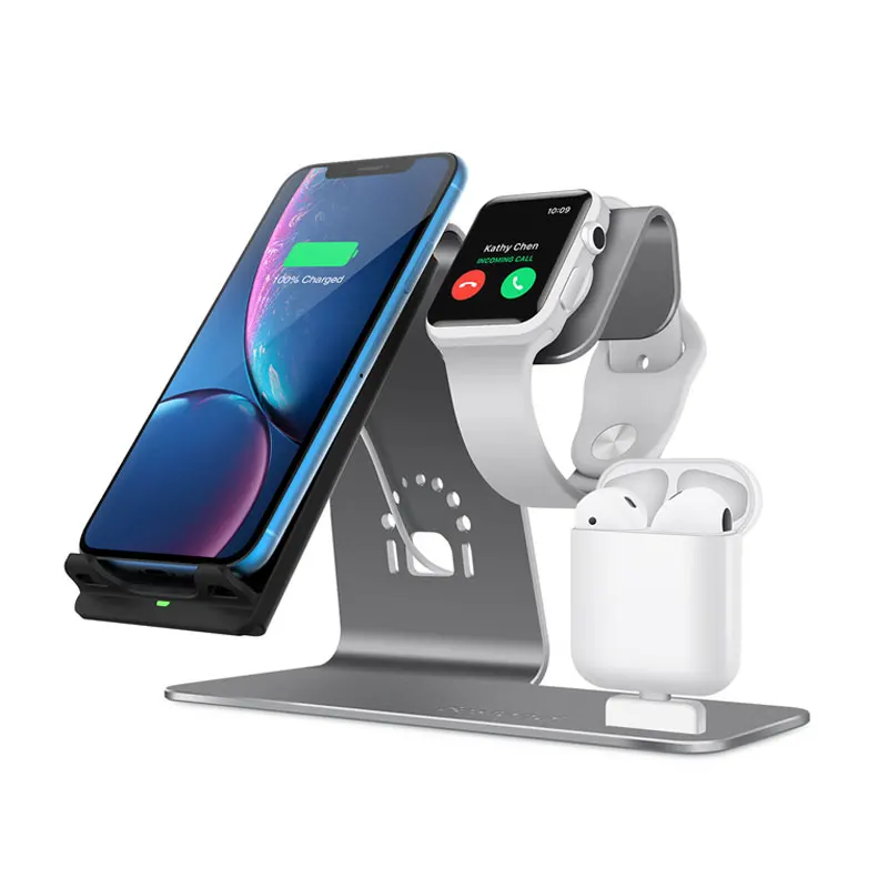 

Bestand 3 in 1 Wireless Charger Qi Cell phone Charging Stand For iphone Airpods pro iWatch iphone11 xs 8puls