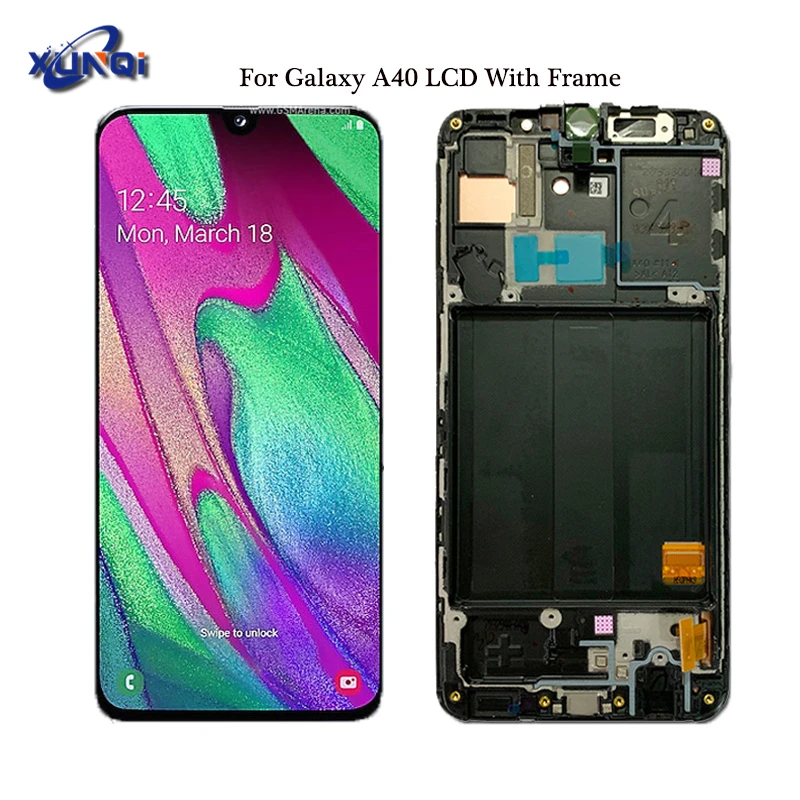 

Super AMOLED For Samsung A40 A405F lcd Display For galaxy A40 A405 lcd screen Digitizer Assembly Replacement A40 lcd with frame