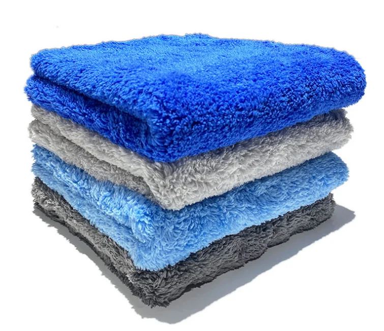 

16x16 300gsm 350gsm detailing 500gsm ultra-thick polishing plush edgeless washing microfiber cloth blue car drying towel for car, Customized color