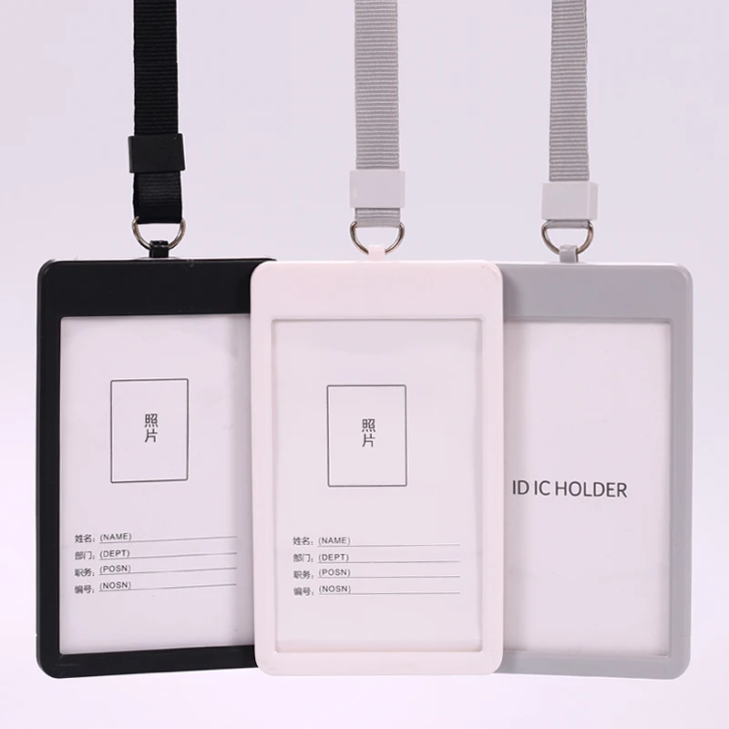 

QORI Id Card Cases with Lanyard name work card Holder Plastic Cases, As shown/pantone color