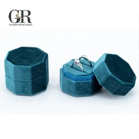

Guorui Custom velvet luxury design jewelry packaging octagonal wedding Ring box