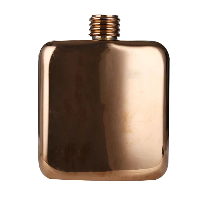 

Gold-plated volcanic embossed 304 stainless steel 4oz hip flask rose gold plated Household items flask steel wine bottle