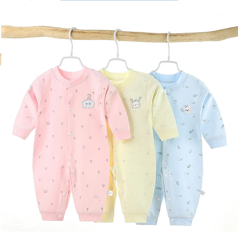 

Children's Jumpsuit 2020 Autumn Cotton Long-Sleeved Snap Bottom Lovely Pattern Baby Boys And Girls Rompers, Picture shows