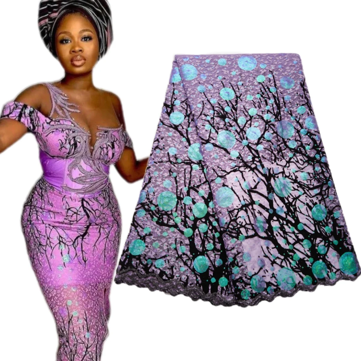 

2721 Sequined African Lace Velvet Fabric High Quality 2022 French Net Mesh Lace Fabrics For Bridal Nigerian Traditional Dress