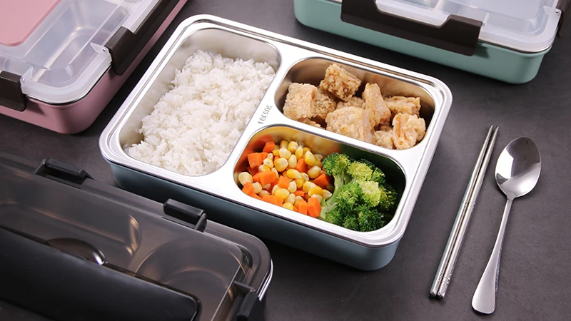 Eco-friendly Leakproof 4 Compartment Japanese Box Kids Adult Cutlery ...