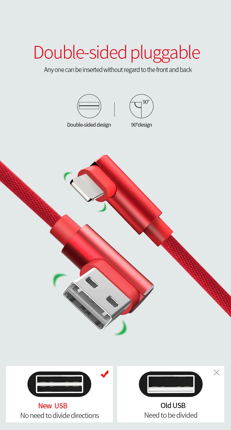 2m 6.6ft Right Angle Type C USB 2.0 Cable High Quality Nylon Braid Type C Cable Wholesale Fast Data Charger 90 Degree Cable