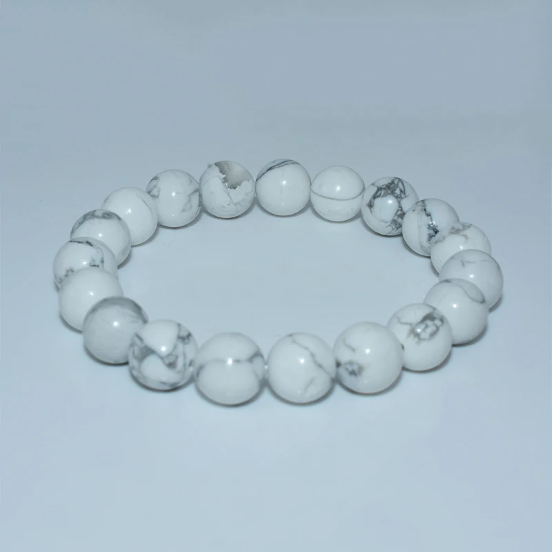 

Trade Insurance Natural Stone Beads High Grade  White Howlite Bracelet, Picture shows