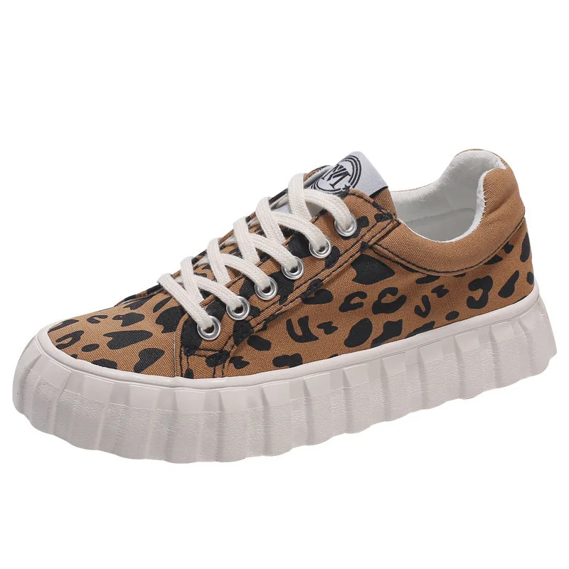 

Best Sell Spring Vintage Style Ladies Leopard Print Canvas Shoes Flat Shoes, Picture