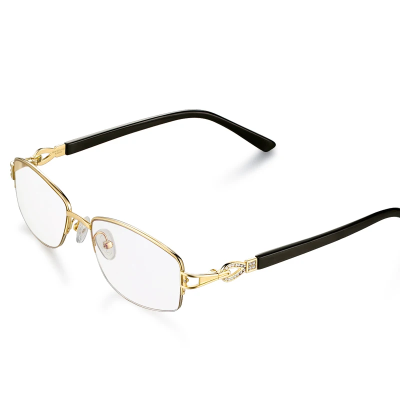 

18K Solid Golden Round Shape full Rim Eyeglasses Frame with Concise Style Design. Unisex.Pilot optical mirror, Gold