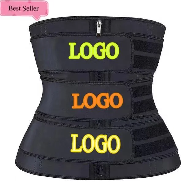 

Wholesale Slimming Custom Logo Women Three Belt Neoprene Waist Trainer, Black,fuchsia,gray